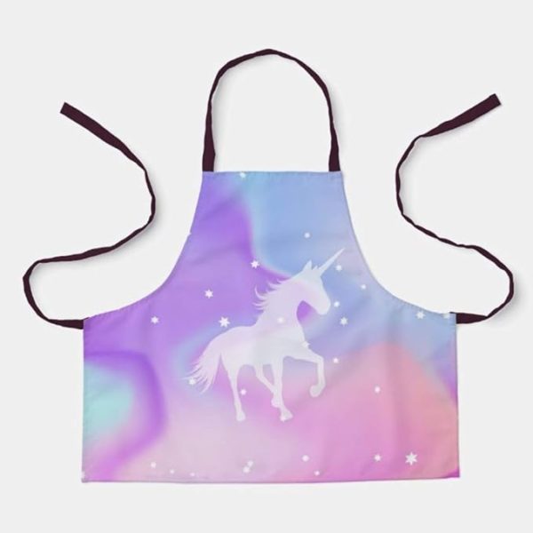 Unicorn Printed Kitchen Chef Apron for Girl