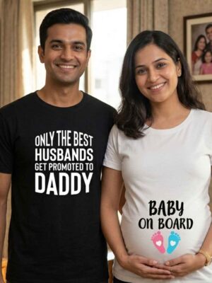 Baby on Board & Only the best Husband Maternity Couple T-Shirts