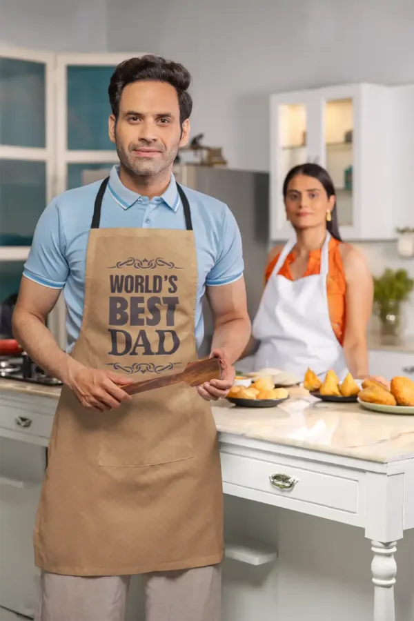 Worlds Best Dad Apron With Chef Hat