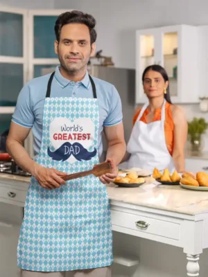 Worlds Greatest Dad and Kid Chef Ever Apron Set of 2