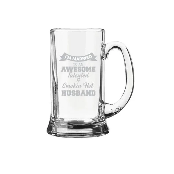 Awesome Talented Smoking Hot Husband Engraved Beer Mug