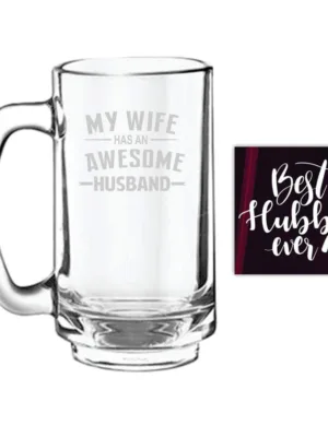 Awesome Husband Engraved Beer Mug