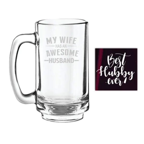 Awesome Husband Engraved Beer Mug