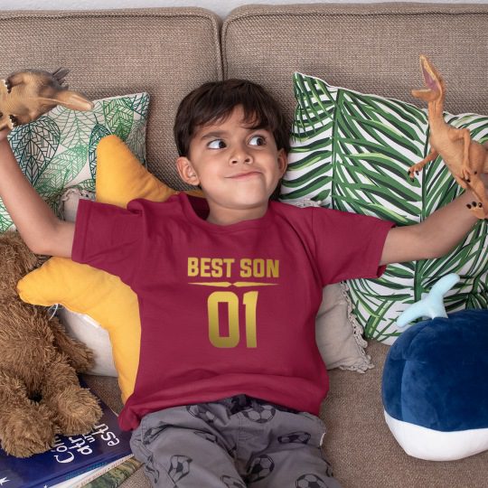 Best Son No.01 Boy's Printed Tshirt