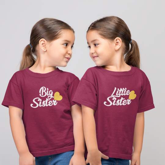 Big Little Sister's Printed Cotton T-Shirt's