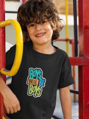 Boys Will Be Boys Printed Cotton T-Shirt