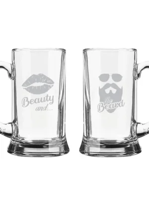 Couple Beauty Beard Beer Mug