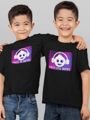 Coolest Big Little Brother Printed Cotton T-Shirt