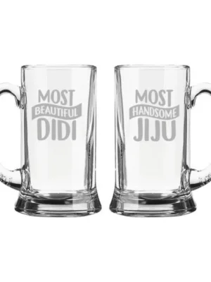 Most Beautiful Didi Jiju Engraved Beer Mugs