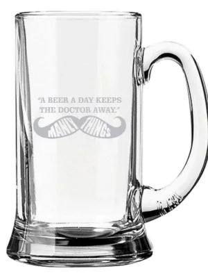 A Beer a Day Boyfriend  Engraved Beer Mug