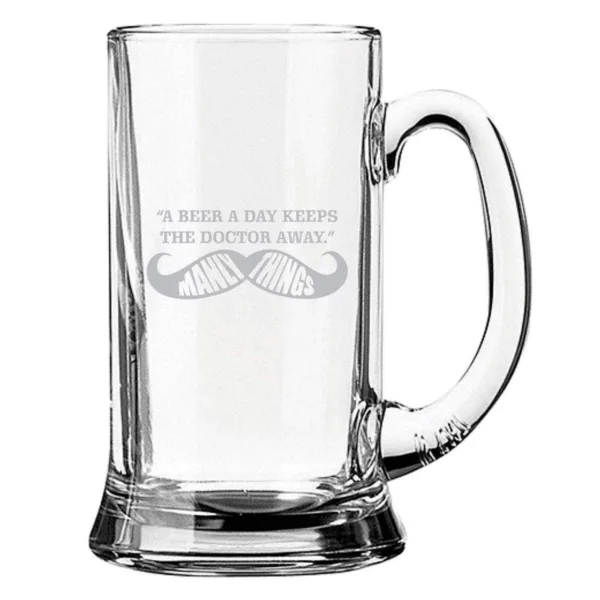 A Beer a Day Boyfriend  Engraved Beer Mug