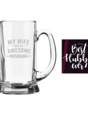 Awesome Husband Engraved Beer Mug