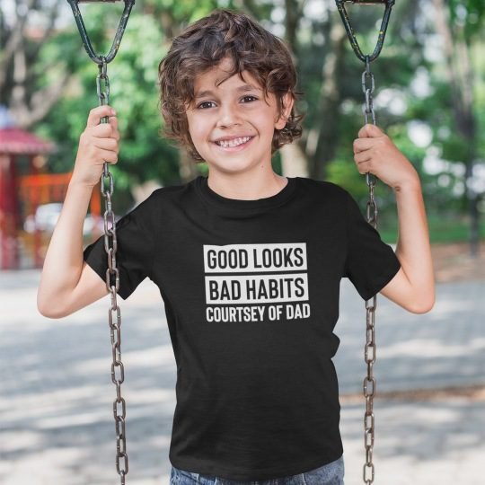 Good Looks Bad Habits Kids Boy's Printed T-shirt