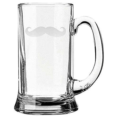 Moustache Icon Engraved Beer mug