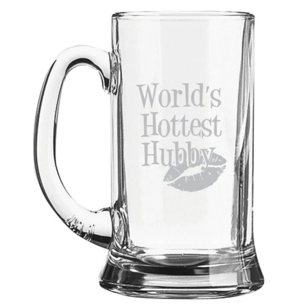 Worlds Hottest Husband Engraved  Beer Mug