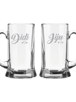 Didi Jiju Hearts Engraved Beer Mug