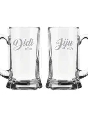Didi Jiju Hearts Engraved Beer Mug
