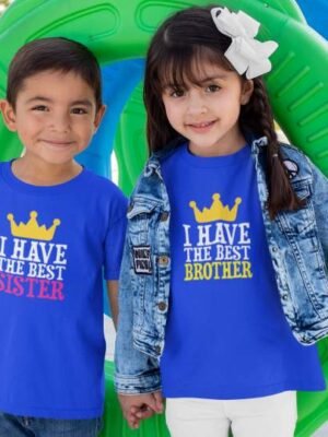 I Have Best Brother Sister Brother Printed Cotton T-Shirt's