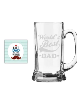 World Best Dad Engraved Beer Mug