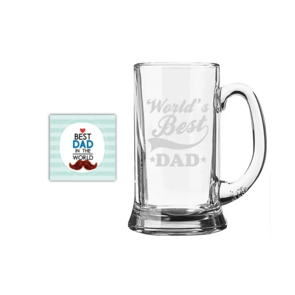 World Best Dad Engraved  Beer Mug