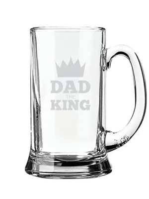 Dad The King  Engraved Beer Mug