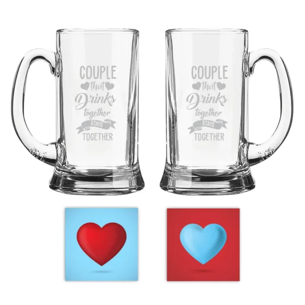 Couple Stays Together Engraved Beer Mug