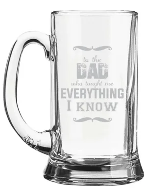 dad Taught Me Everything Icon Beer Mug