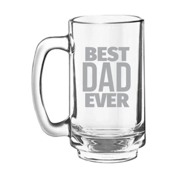 Best Dad Ever Engraved Beer Mug
