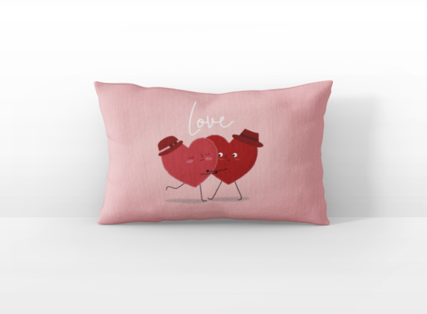 Love Doodle Printed Romantic Couple Bedsheet With 2 Pillow Cover