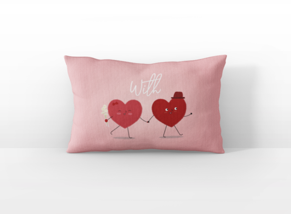 Love Doodle Printed Romantic Couple Bedsheet With 2 Pillow Cover