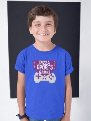 Pizza Sports Games Boy's & Girl's Printed T-Shirt