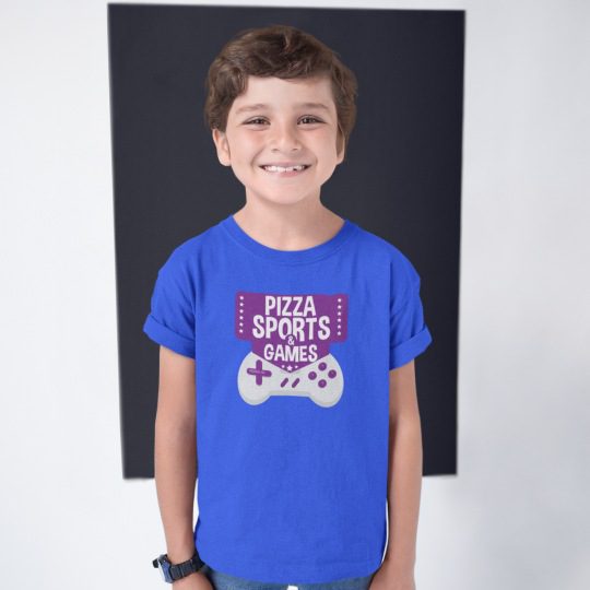 Pizza Sports Games Boy's & Girl's Printed T-Shirt