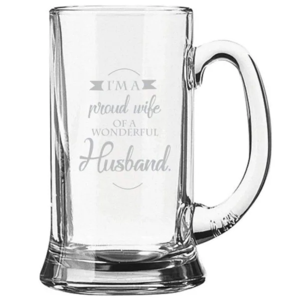 Proud Husband Engraved  Beer Mug