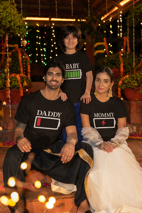 Power Daddy & Mommy & Baby Matching Family T-shirts