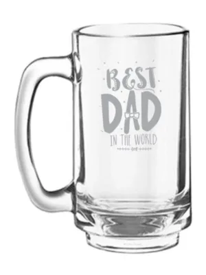 Best Dad in The World Engraved Beer Mug