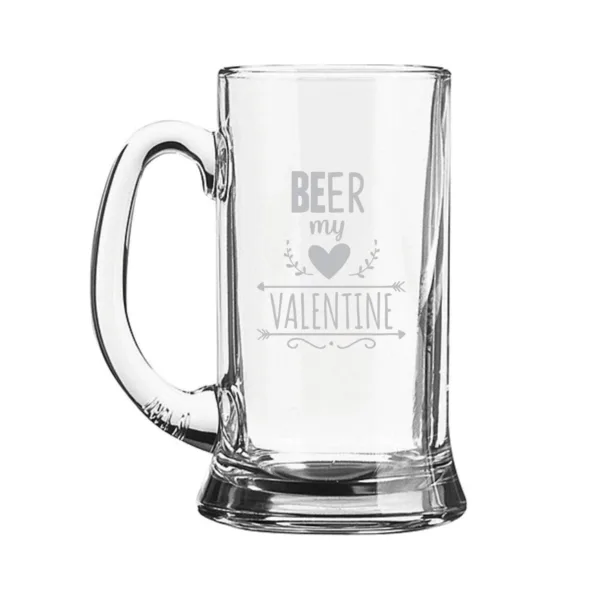 Beer My Valentine Engraved Beer Mug