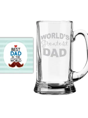 World's Greatest dad Engraved Beer Mug