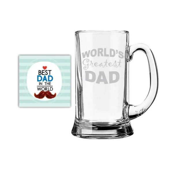 World's Greatest dad  Engraved Beer Mug