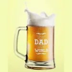 Best Dad in The World Engraved Beer Mug