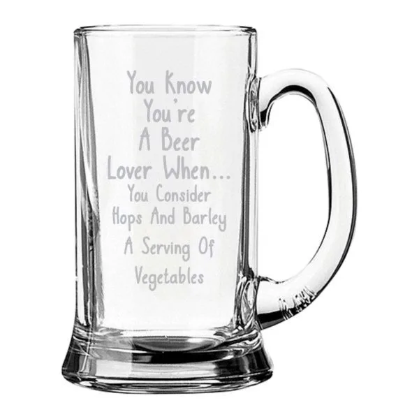 Beer Lover Engraved Beer Mug