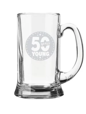 50 Years Young Engraved Beer Mug