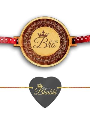 King Bro & Queen Bhabhi Family Rakhi Combo pack of 2