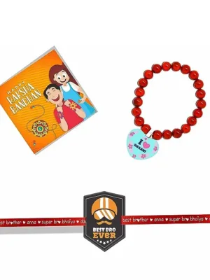 Best Bro Ever & I Love Bhabhi  Beads  Rakhi Combo Set of 2