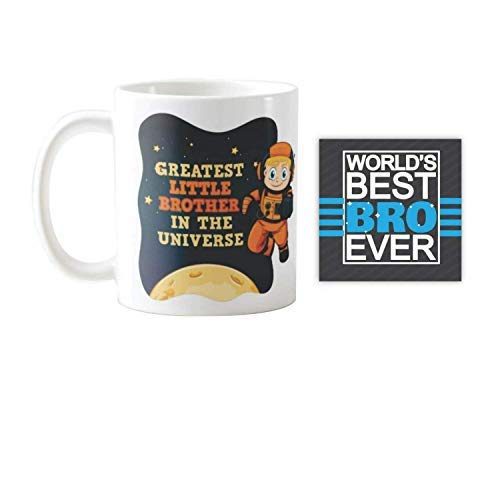 Yaya Cafe™ Rakhi Sweets Gift Combo for Brother, Greatest Little Brother Mug, MEWA Bites, Coaster Gift Combo of 3 Birthday