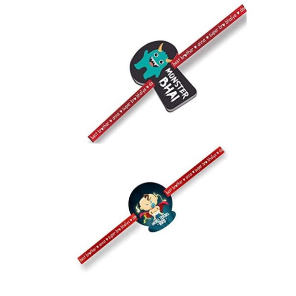 Printed Acrylic Kids Rakhi Set of 2 for Brother |Raskhabandhan Special