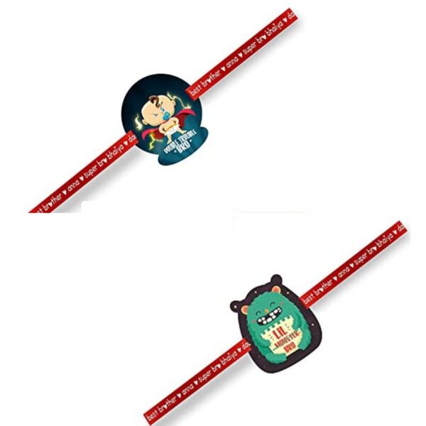 Printed Acrylic Rakhi Set of 2 for Brother |Raskhabandhan Special
