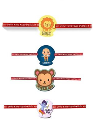 Printed Acrylic Rakhi Set of 4 for Brother |Raskhabandhan Special