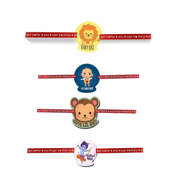 Printed Acrylic Rakhi Set of 4 for Brother |Raskhabandhan Special