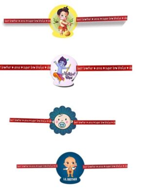 Printed Acrylic Rakhi Set of 4 for Brother |Raskhabandhan Special