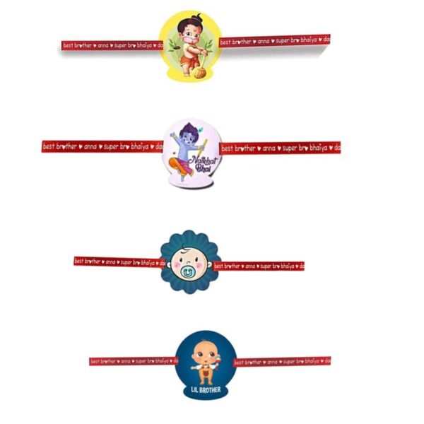 Printed Acrylic Rakhi Set of 4 for Brother |Raskhabandhan Special